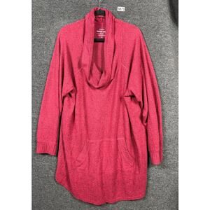 Torrid Sweater Cowl Neck Raglan Tunic Plus Size 4X Super Soft Red Pockets